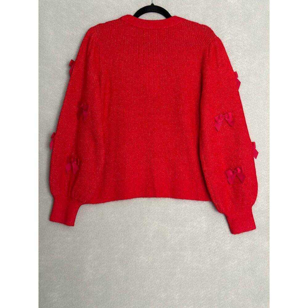 Lilly Pulitzer Zarie Sweater Party Bows Cranberry Red Women's Medium NEW - Picture 6 of 11